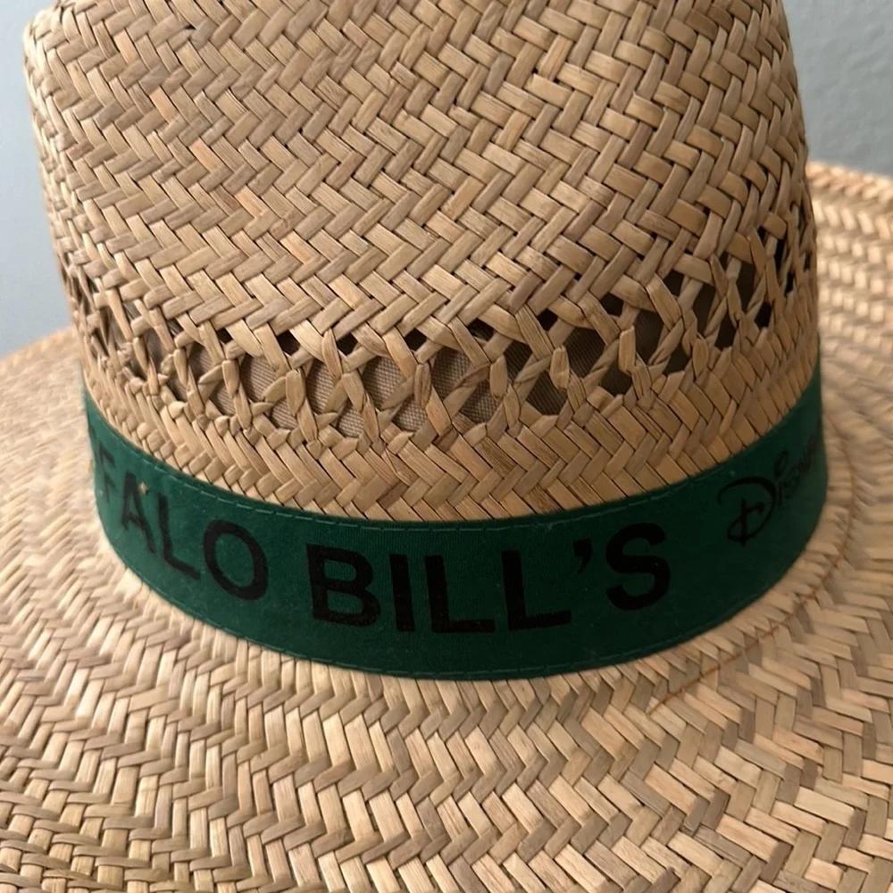 Rare Disneyland Paris Buffalo Bills Wild West Show Straw Cowboy Hat Green.